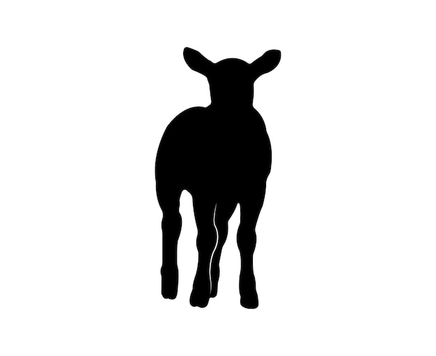 Vector platte schapen silhouet geïsoleerd op een witte achtergrond