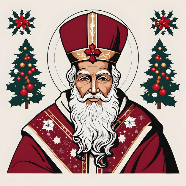 vector platte sinterklaas illustratie