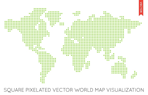 Vector platte wereldkaart infographic. wereldkaart.