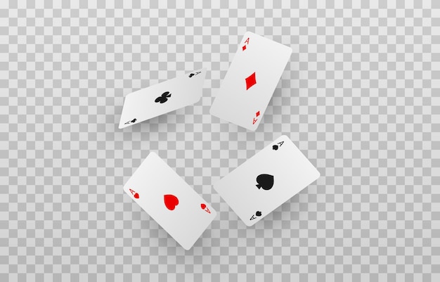 Vector playing cards png Playing cards fall from the sky on an isolated transparent background