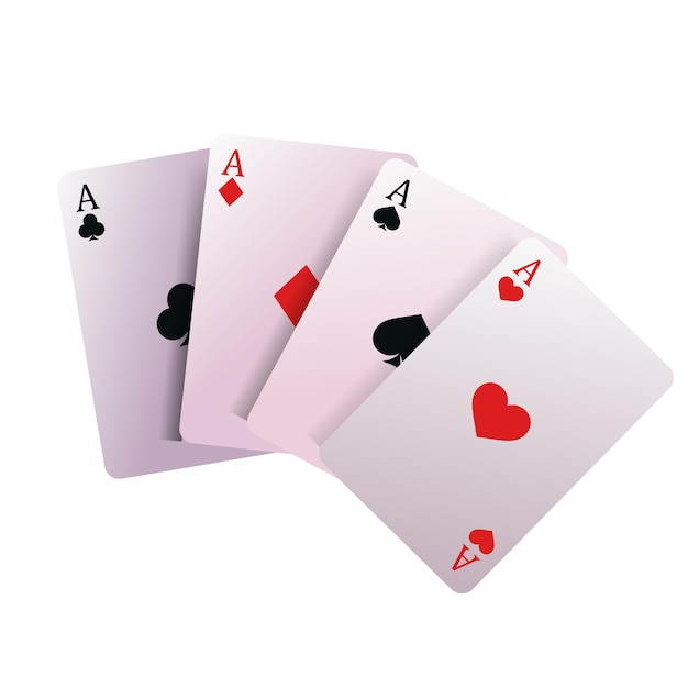 Vector playing poker cards winning poker hand