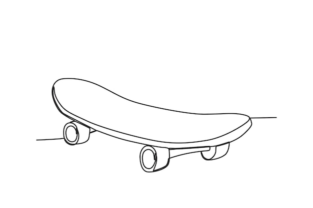 Vector vector playing skateboard coolly skateboarding oneline drawing