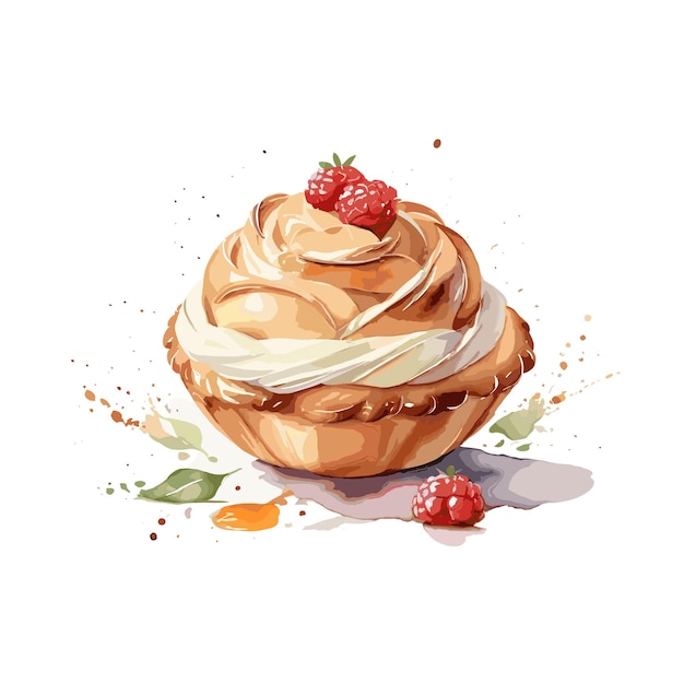 Vector Po de L pastry clipart editable white background