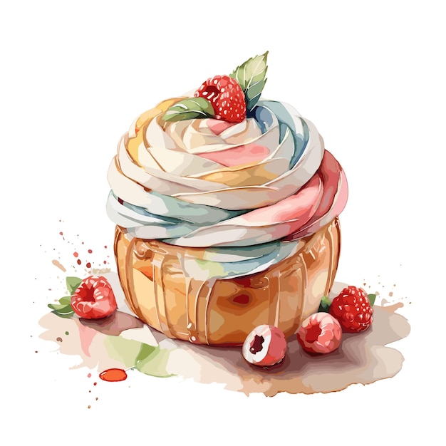 Vector Po de L pastry clipart editable white background