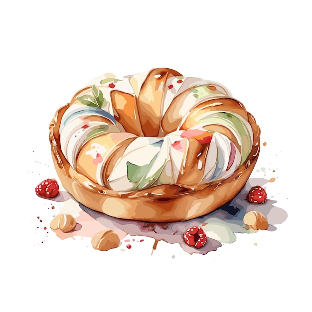 Vector Po de L pastry clipart editable white background