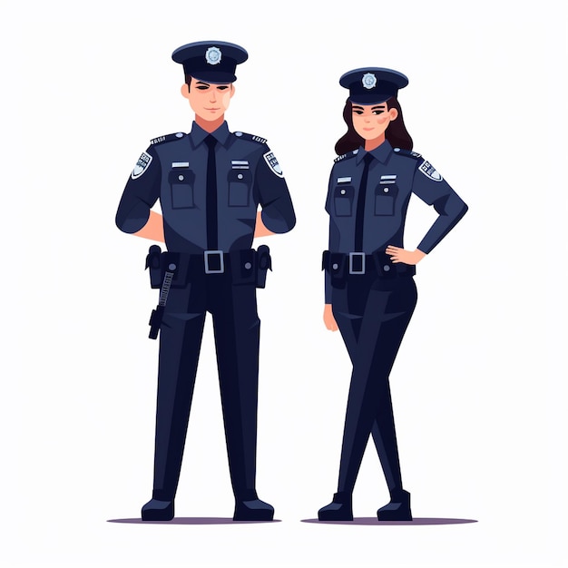 Vector politieagent illustratie politieagent beveiliging wetshandhaving politie uniform sheriff