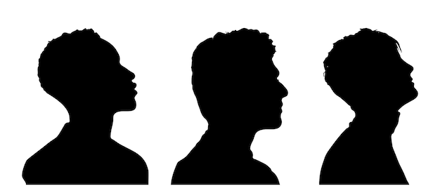 Vector portrait man silhouette isolated vector