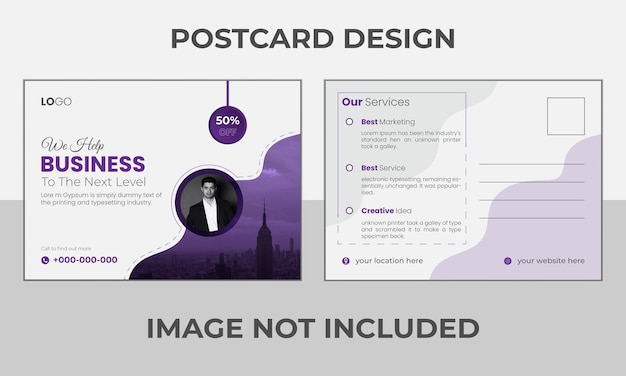 Vector vector post card template for word