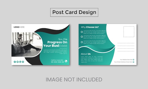 Vector vector postcard template or corporate marketing agency template