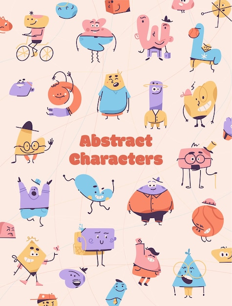 Vector vector poster of abstract characters concept