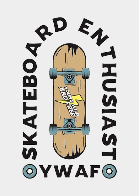 벡터 skatebomb 일러스트와 함께 스케이트보드 잡지를 위한 벡터 포스터