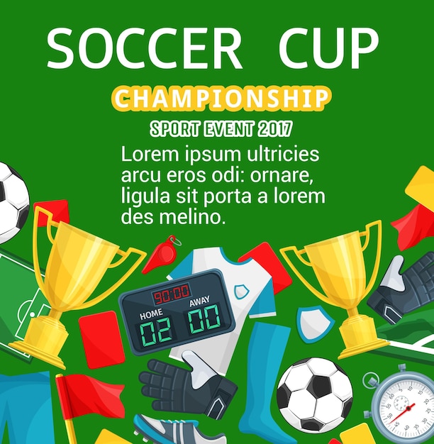 vector poster for soccer or football cup