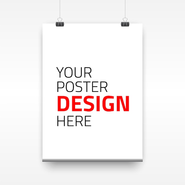 Vector poster template of a paper sheet