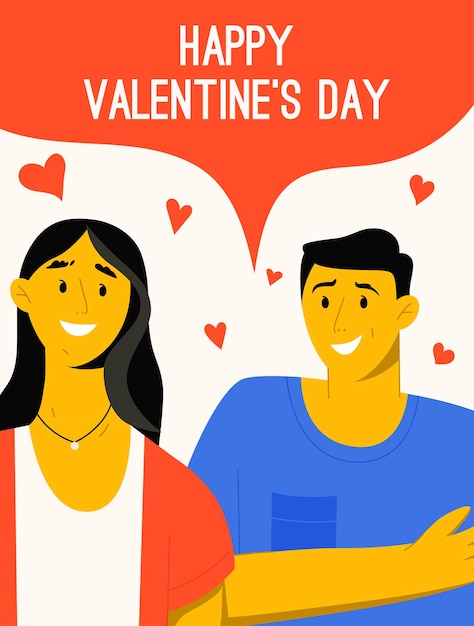 Vector poster van happy valentines day concept.