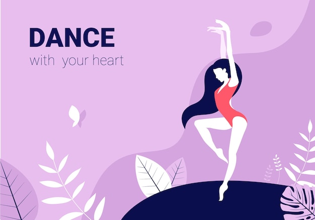 Vector poster with dancing girl perfect for dance studio performance