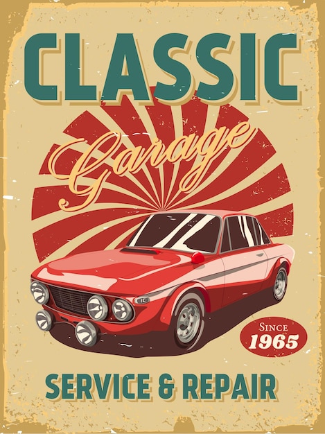 Vector vector posters depicting retro cars wallpaper with classic cars