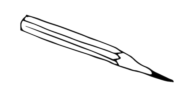 Vector potlood clipart Hand getrokken kantoorbenodigdheden Voor print webdesign decor logo