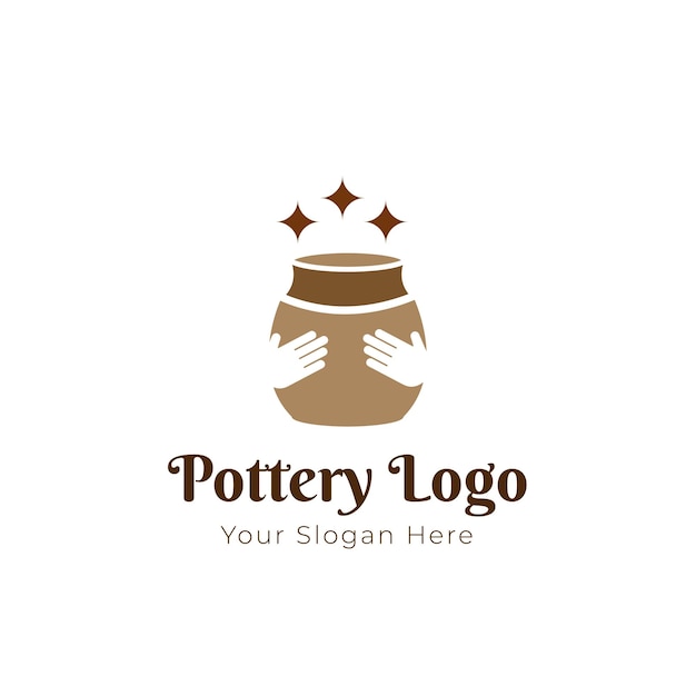 Vector pottery logo modern minimalism style