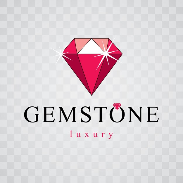 Vector precious decorative element, polygonal. Luxury diamond emblem, illustration.