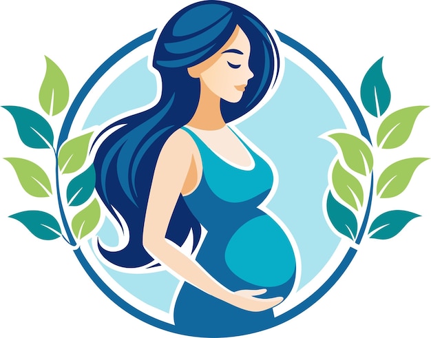 Vector vector pregnancy pregnant woman maternal logo vector icon illustration