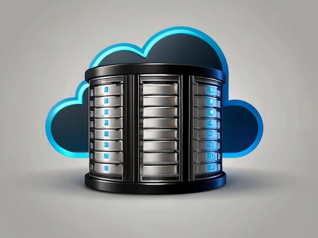 vector Premium cloud server database storage icon 3d rendering on isolated background isolated