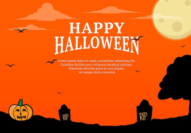 Vector premium happy halloween-dagbanner