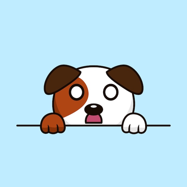 Vector premium illustration of cute dog peeking