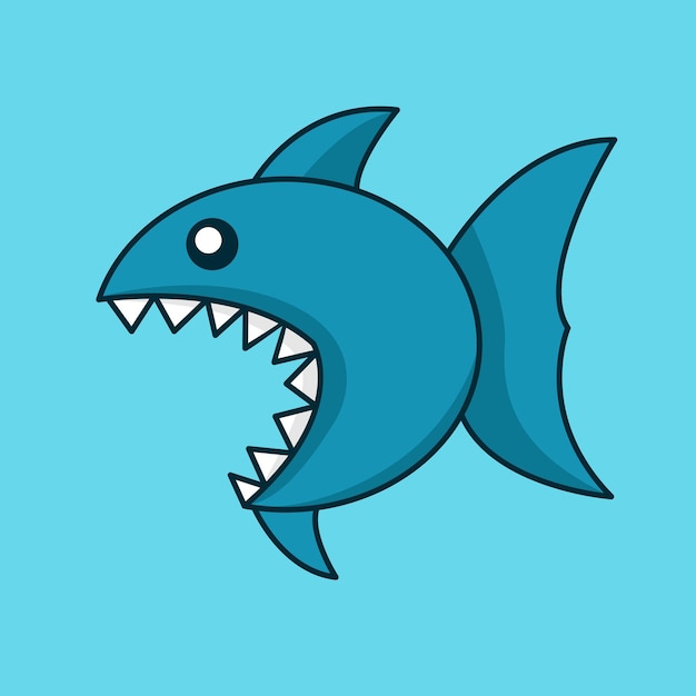 Векторная премиальная иллюстрация плавания милой акулы