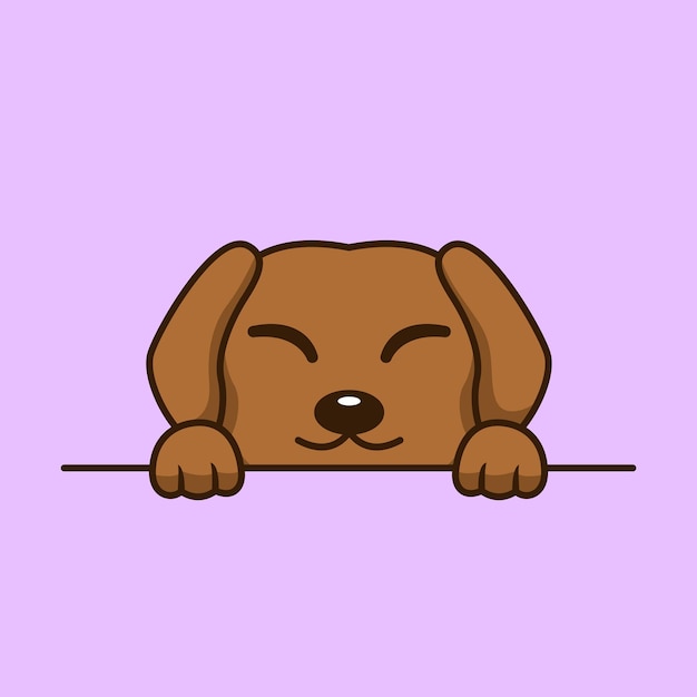 かわいい犬のピークのベクトル プレミアム イラスト