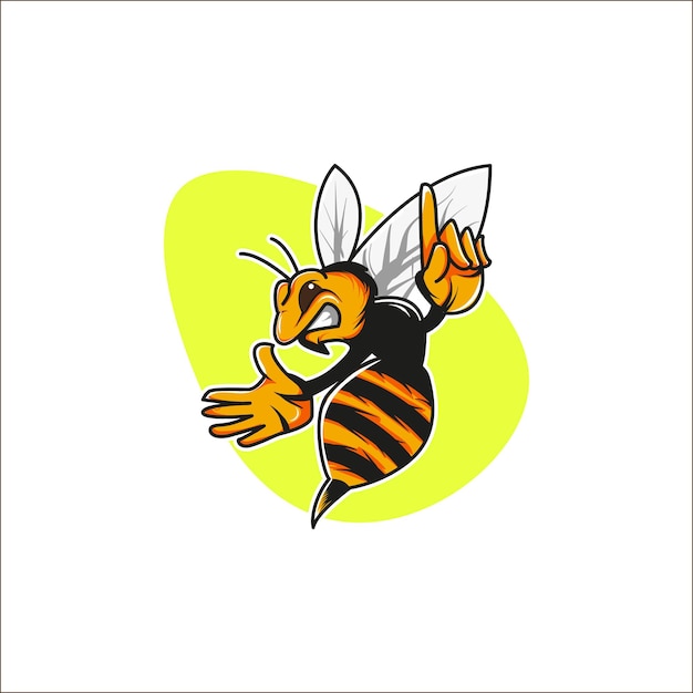 벡터 프리미엄 l 꿀벌 로고 디자인 벡터 간단한 마스코트 로고