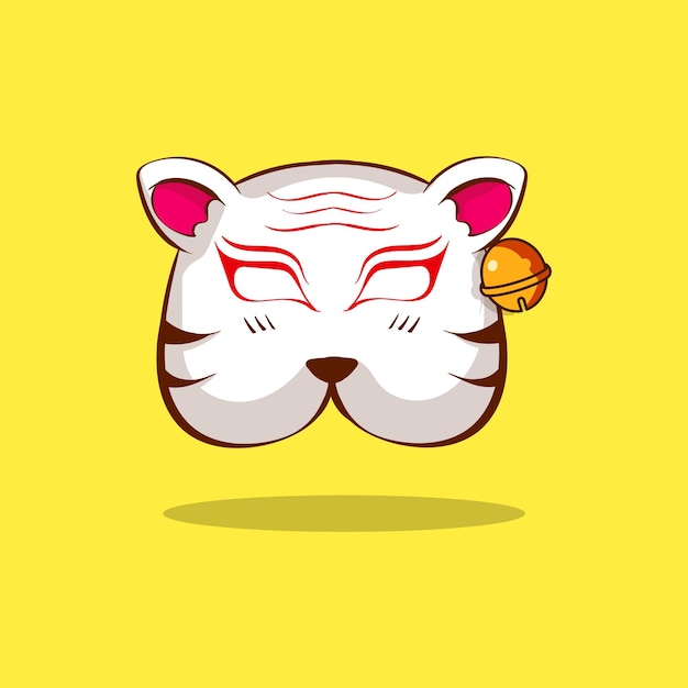 Vector premium l schattig Japans kitsune-masker met achtergrond