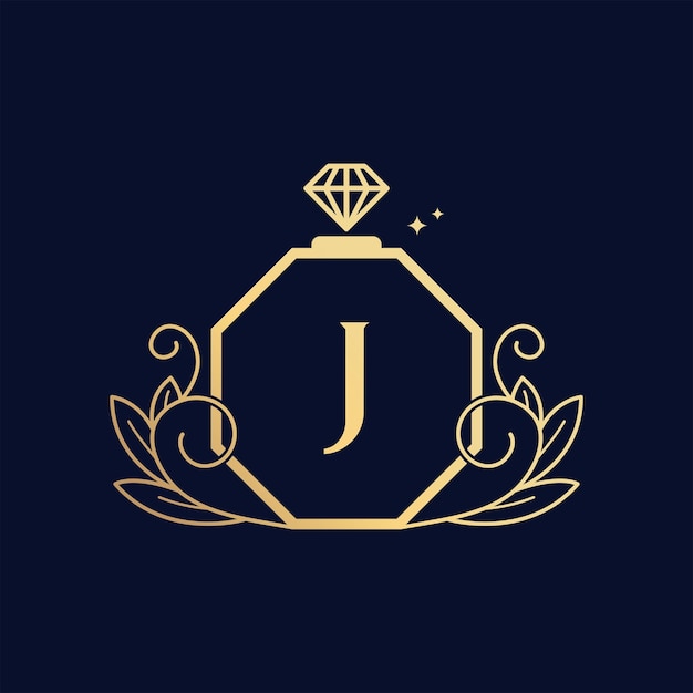 ベクトル プレミアム豪華な香水のロゴ J
