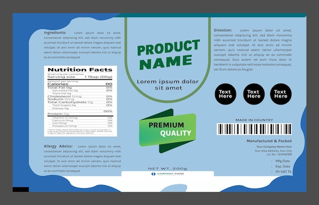 Vector vector premium productlabel sjabloon