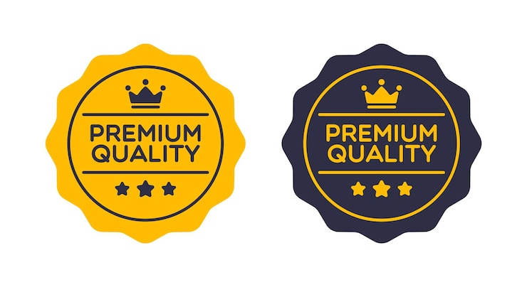 Вектор этикетка значка качества vector premium