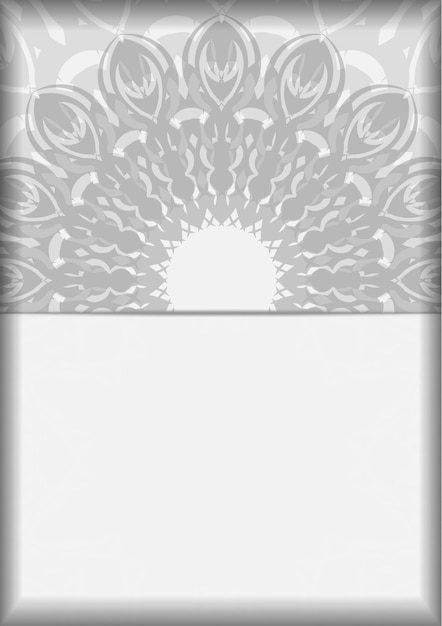 Vector preparation of invitation card with place for your text and black ornaments. ready-to-print postcard design white colors with mandalas.