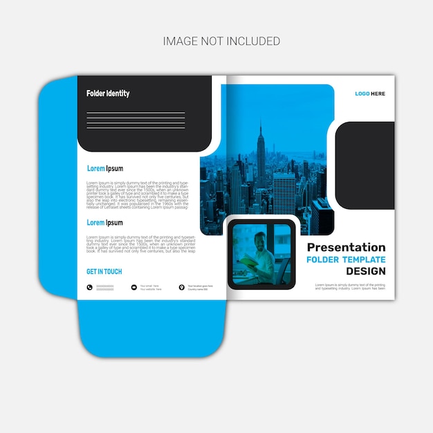 Vector presentation folder design template