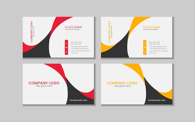 Vector printable editable horizontal and vertical double sided corporate business card template