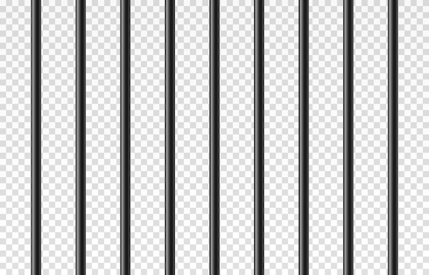 Vector vector prison cage on isolated transparent background. iron fence png, iron bars png. prison, crime.