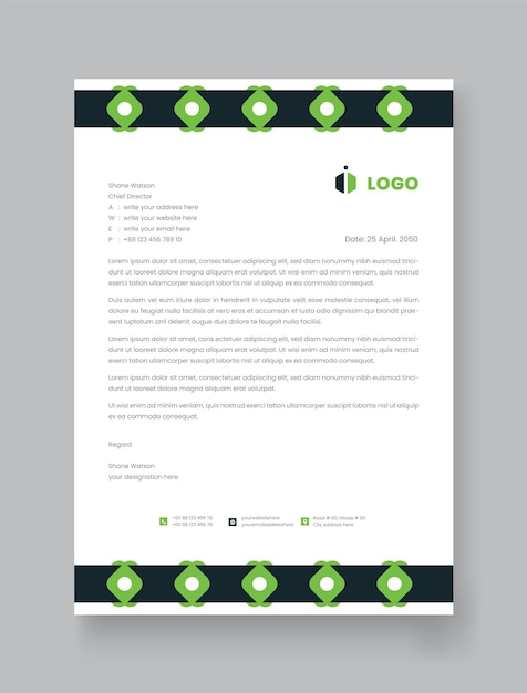 Vector professional a4 size corporate latter head design template premium