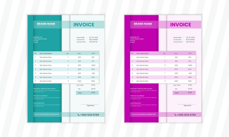 Vector vector professional geometric business invoice template design