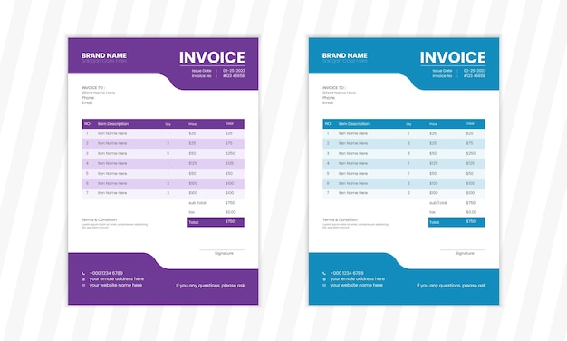 Vector professional geometric business invoice template design