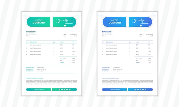 Vector professional geometric business invoice template design