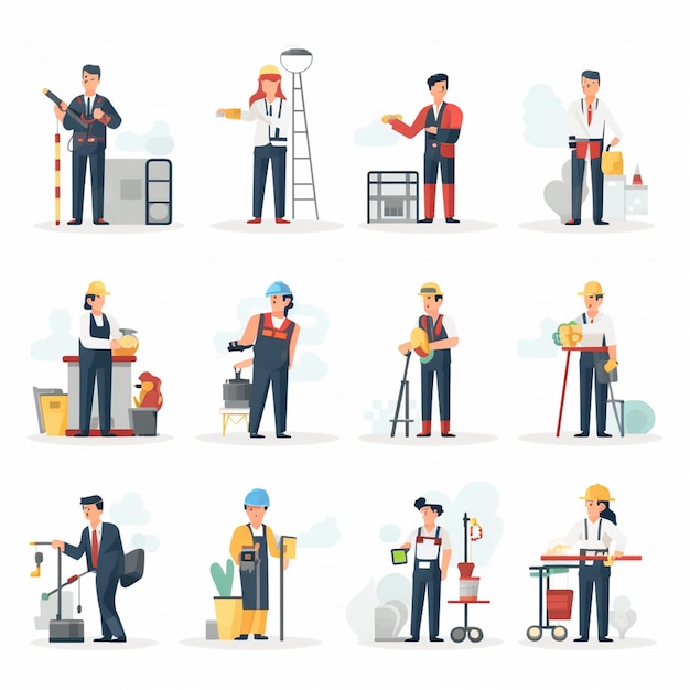 vector professional icon business illustration line symbol people management career set c