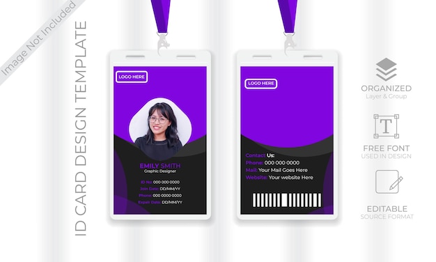 Vector vector professional id card design template