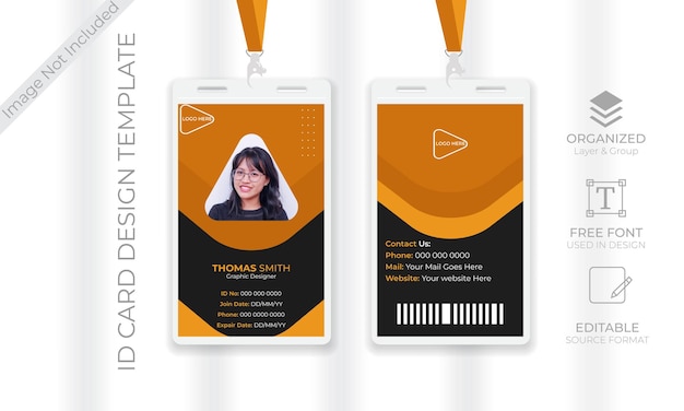 Vector vector professional id card design template