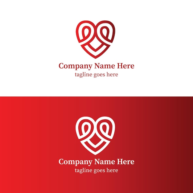 Vector professional love heart icon logo design template