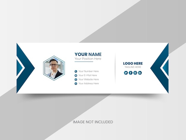 Vector professional mail footer template design Business email signature card template