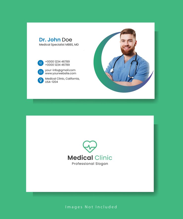 Vector professional medical healthcare business card template