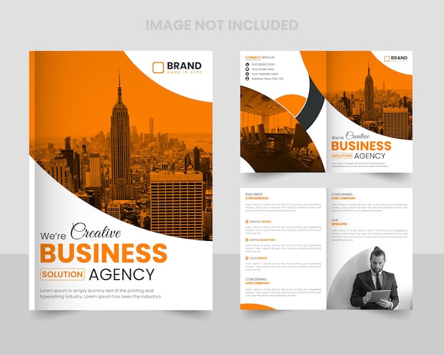 Vector vector professional or modern corporate business bifold brochure template design