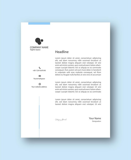 Vector professional and modern corporate letterhead template